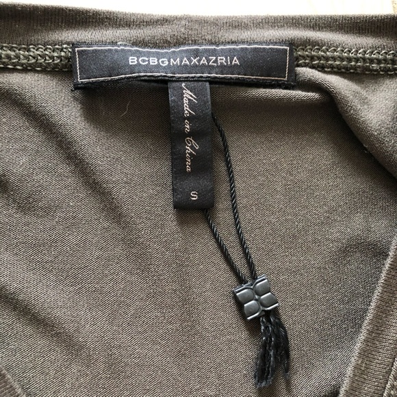 BCBG MaxAzriaDark Green Rayon High-Low Top - Picture 5 of 11